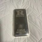 1 Kilo .999 Silver Bar RESERVE (Type II) - Cast Silver Bullion Bar #A213