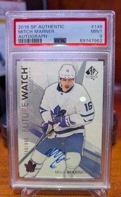 2016-17 SP Authentic Future Watch #148 Mitch Marner Auto Rookie RC /999 PSA 9
