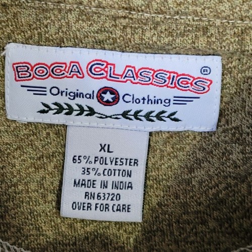 Boca Classics Polo Shirt Mens XL Short Sleeve Brown Tan Pullover Floral - Picture 4 of 10