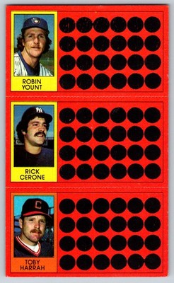 Robin Yount / Rick Cerone / Toby Harrah 1981 Topps Scratch-Offs 10 / 28 / 46