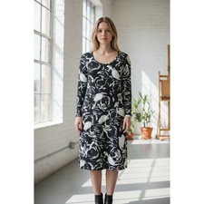 Ruiuige Women’s Dress Size L Black White Skull Print  Gothic