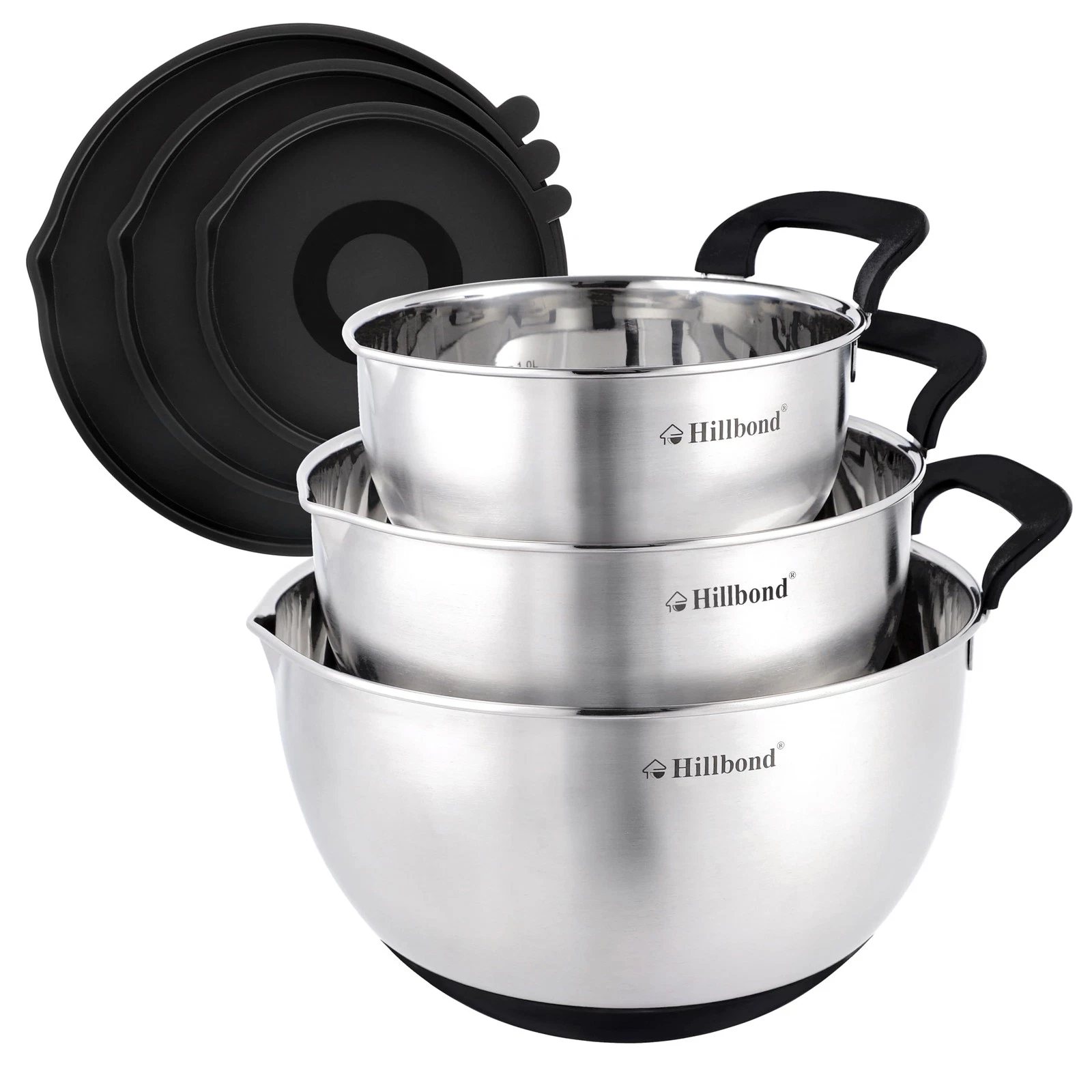 Stainless Steel Bowls with Lids Set Mixing Bowls with Pour Spout, Silicone Ha...
Opens in a new wind
