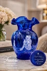 Fenton Cobalt Blue Hand Painted Ruffled 5” Vase by Diane “Sue” Jackson #446  Box