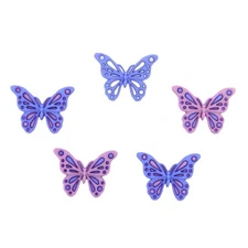 Dress It Up Sweet Butterflies Buttons - Shank Butterfly Bug Pink Purple Cute 153