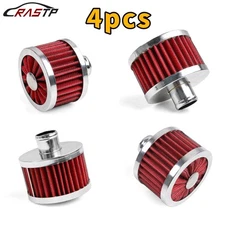 4PCS RED Extra Flow 1" to 1-1/4" Push In Valve Cover Baffle Breather Vent Filter