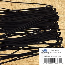 USA FREE SHIP  8 Inch 40 LBS Nylon Quality Cable Zip Wire Ties BLACK 100 Pack