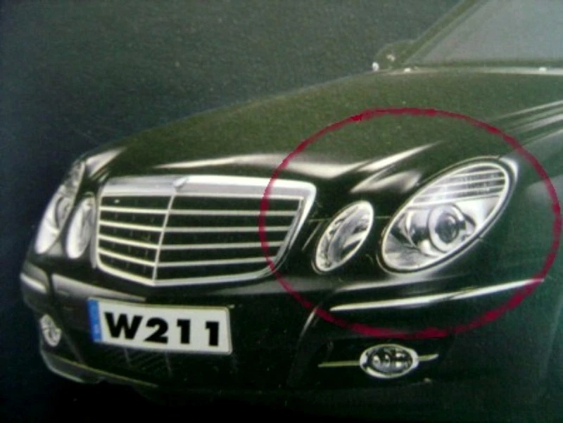 4 PCS Silver Headlight Trim Surrounds For 2002-2006 Mercedes Benz W211 E-Class - Image 2 of 4