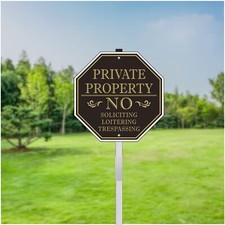 Private Property Sign No Trespassing with Long Metal Stakes Sign Outdoor