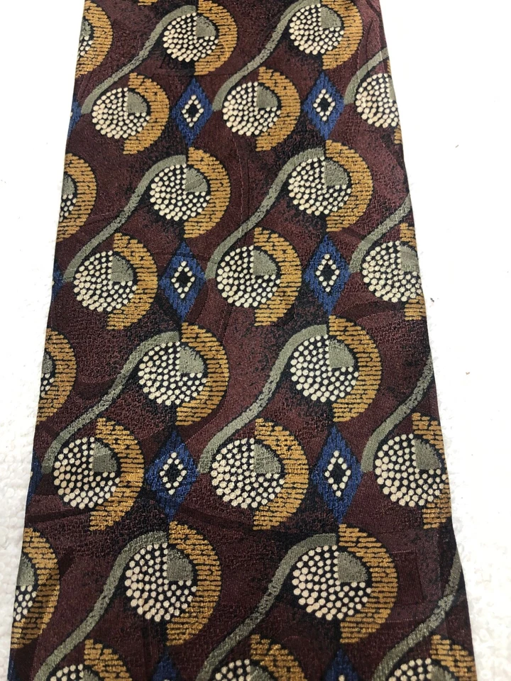 CORBATA MILANO UOMO HOMBRE BORGOÑA CON GRIS BLANCO AZUL ORO 4 X 58 Foto 3 de 4