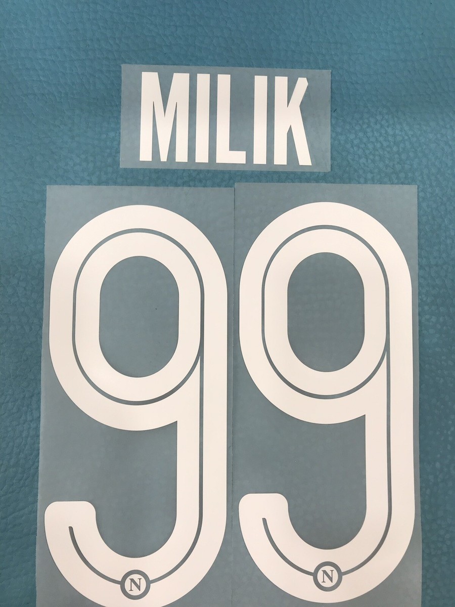 Kit Nom + Numéro SSC Napoli 2017-2018 – Milik 99 – Officiel – Neuf Sans Boîte