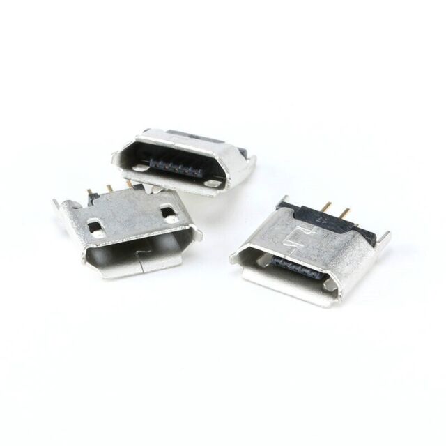 5X Micro USB Female Socket Connector Jack 5-Pin DIP 180 Degree Adapter.