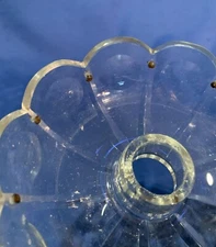 Vintage Clear Glass Scalloped Chandelier Bobeche 10 Pins 3 Available