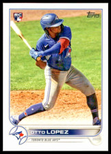 2022 TOPPS #422 OTTO LOPEZ ROOKIE CARD TORONTO BLUE JAYS/RC. rookie card picture