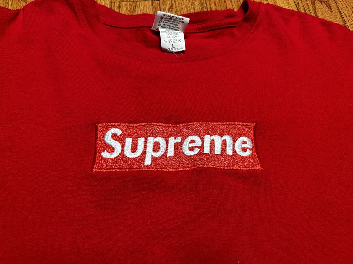 Supreme Red on Red Classic Box Logo Men's Large | eBay