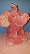 Applause 10" Hot Pink Elephant Plush w/ Polka Dot Bow by Russ 48284 Soft Fuzzy
