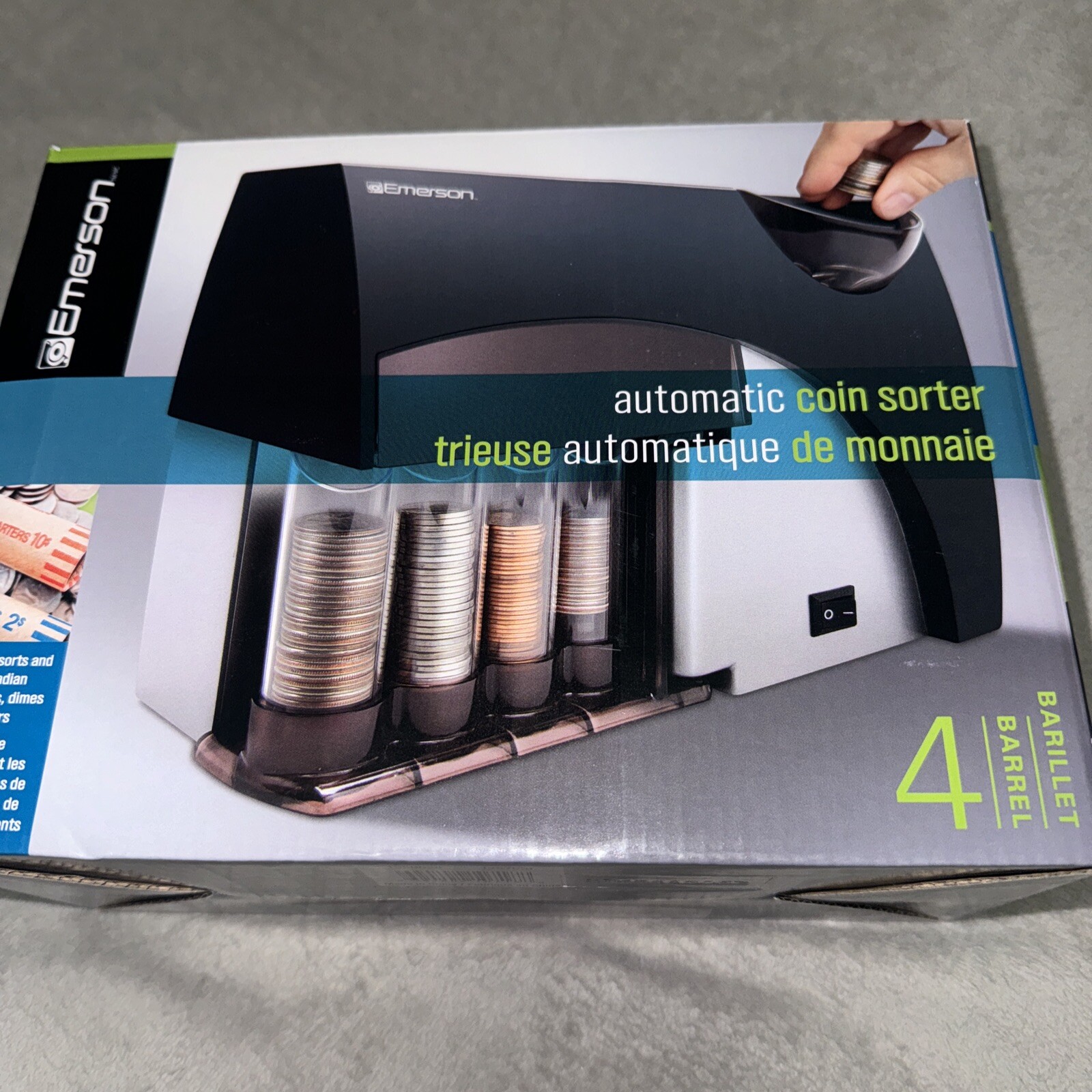 Emerson 4Barrel Automatic Coin Sorter (Battery Powered) **TESTED** eBay