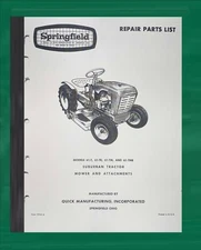 Tractor Service Parts Manual Fits 1961 Springfield Lawn Tractor 1726