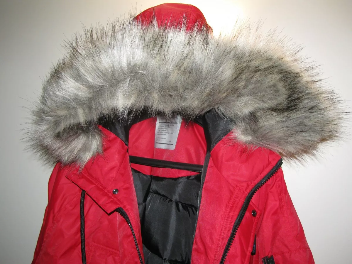 Parka with shop coloured fur hood