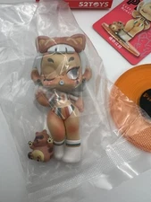 52TOYS Pi Qi Qi Little Monster Series Sluggish Raccoon Mini Figure Art Toy Gift