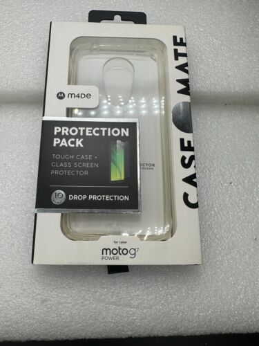 Case-Mate Moto G7 Power Protection Pack CLEAR Case With Screen Protector M4de - Picture 1 of 5