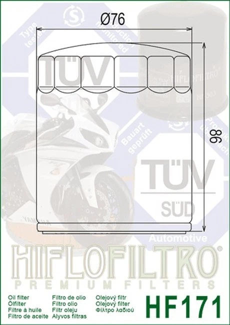 HF171C Oil Filter - Chrome - 6 Pack For 90-20 H-D Tour Dyna Soft Buell X/S/M - Image 3 of 3