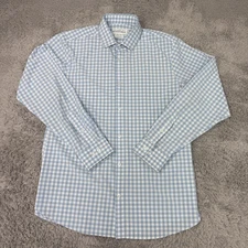 Mizzen+Main Leeward Shirt Mens XL Blue Trim Fit Performance Stretch Gingham