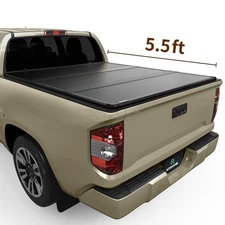5.5FT FRP Hard Tri-Fold Tonneau Cover For 2007-2021 Toyota Tundra Truck Bed