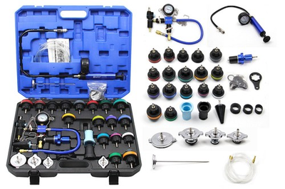 #ad #ad 34PCS Car Water Tank Pressure Gauge Leak Detector Test Tool Antifreeze Filler $132.99