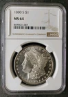 1880 S $1 Morgan Silver Dollar NGC MS64