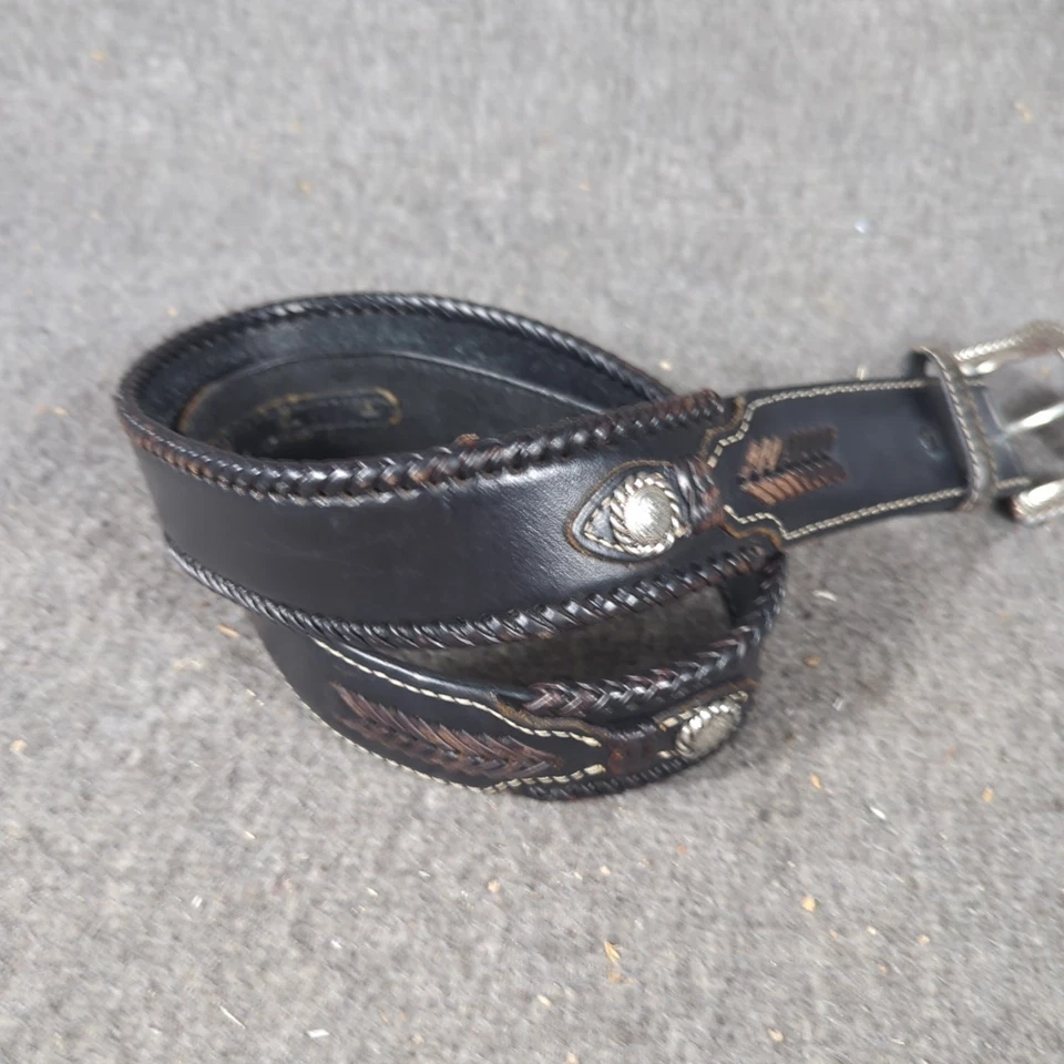 Cinturón occidental de cuero negro Nocona para hombre talla 32 Foto 4 de 4