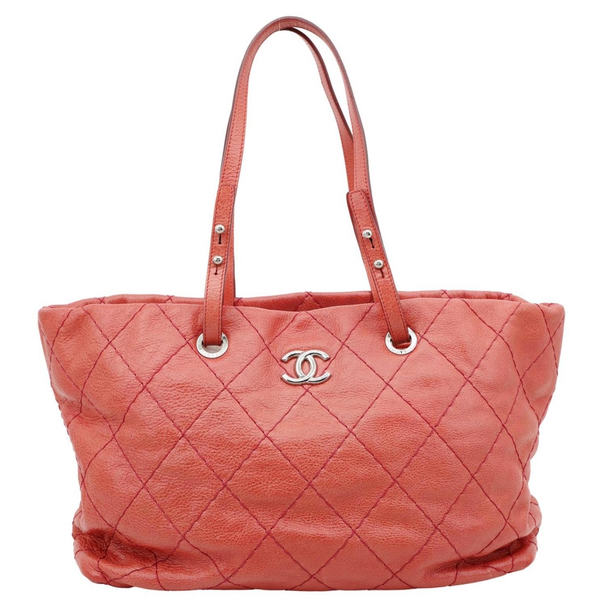 CHANEL On The Road Large Glazed Quilted Calfskin Leather Tote Bag