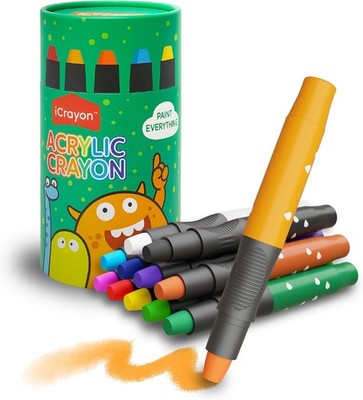 12 Colors Twist Crayons for Toddlers, Silky Crayons for Paper, Glass, Wood