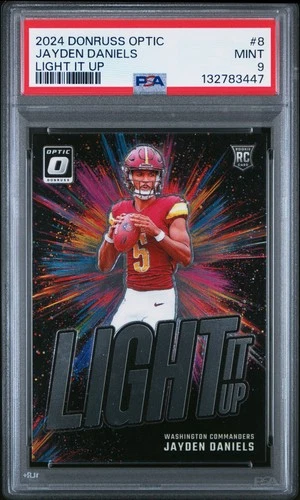 2024 Panini Donruss Optic Light It Up #8 Jayden Daniels RC PSA 9