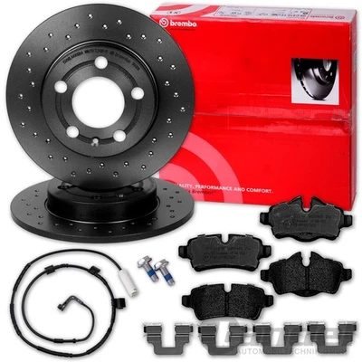 BREMBO Disques de Frein + Revêtements Arrière Convient pour Mini R55 R56 R57 R58 - Photo 1/4