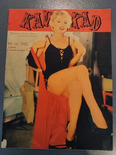 MARILYN MONROE on cover of Swedish magazine KAVALKAD 1952.