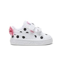 PUMA Basket Bow V Polka Dot Slip On Toddler Girls White Sneakers Casual Shoes 4