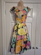 Multicoloured Floral Lined Summer Dress Size 16 By Myleene Klass