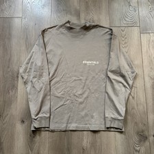 Essentials Fear Of God Light Gray Long Sleeve Shirt Men  s Size 2XS Oversized 