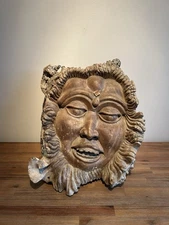 Hand Carved Wood BALI Indonesian Face Mythology God Sculpture Artist Signed