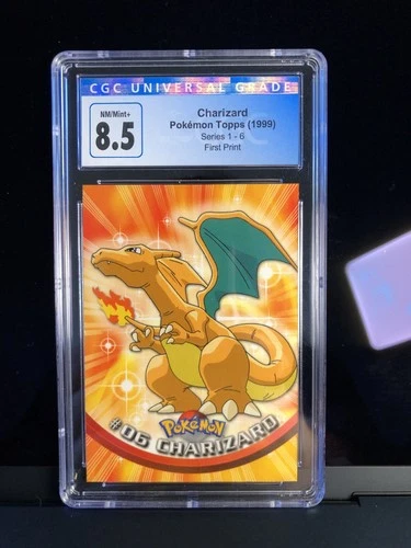 Pokémon 1999 Topps Series 1 Charizard #6 First Print CGC 8.5
