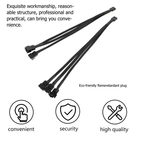 2 PCS Fan Interface Expansion Cable 1 to 3 Converter Cord for Cooling Fans - 第 12/12 張圖片