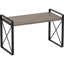 15.7-Inch Gray Kitchen Countertop Organizer Wood Desk Shelf Riser Spice Rack