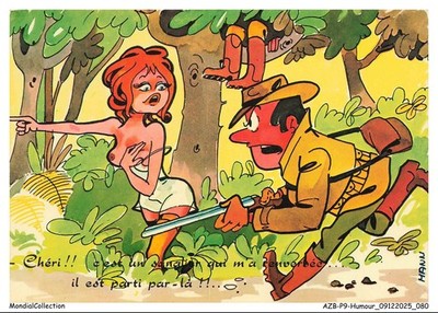 AZBP9-0683-HUMOR - Honey - It's a Boar Who Overthrew Me - He's Gone