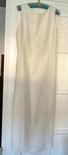 AUSTIN REED-Vintage Ivory full length sleeveless lined dress. Size:8 Meas. below