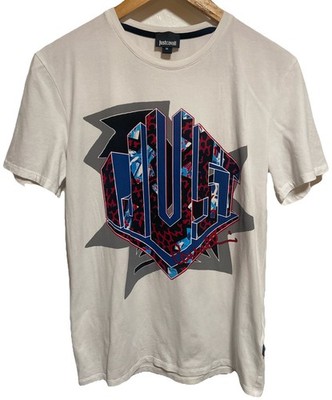 Just Cavalli t-shirt designer 3D lettering logo - Modern/Slim Fit Sz M