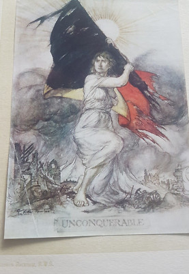 UNCONQUERABLE BY ARTHUR RACKHAM, BOOK-PLATE FROM KING ALBERTS BOOK ...
