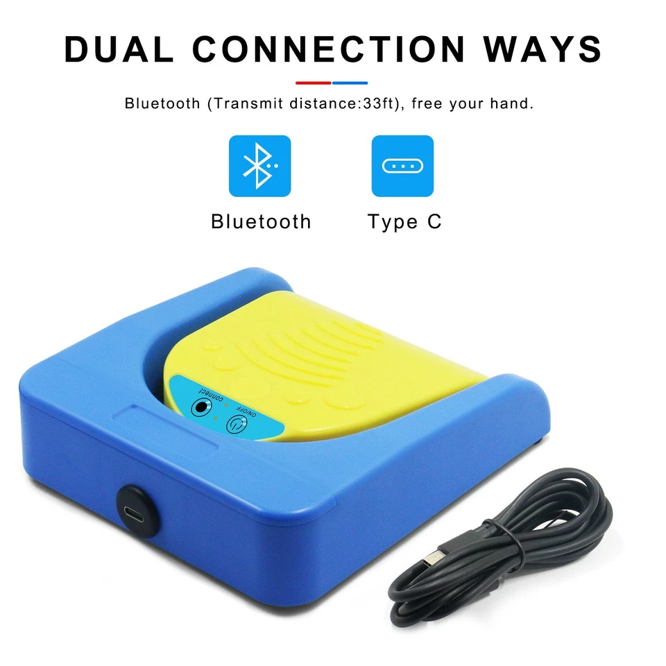 Wireless Foot Pedal PC Keyboard USB Programmable Keyboard for Video Game HID - Image 4 of 4