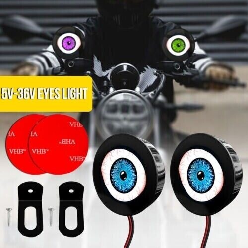 Motorrad Demon Eye Light LED Lichter Motorrad Scheinwerfer USB typisch - Bild 3 von 14