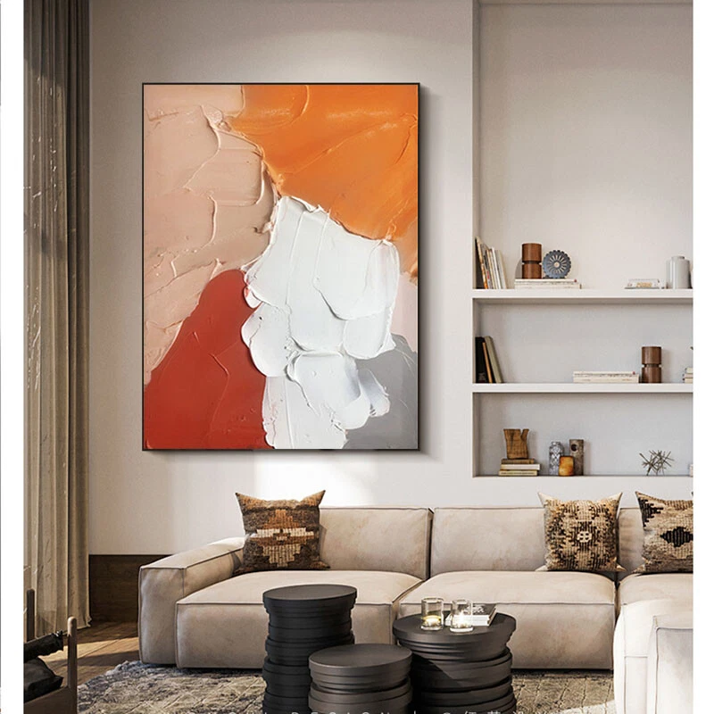 Large modern paintings for living room deals