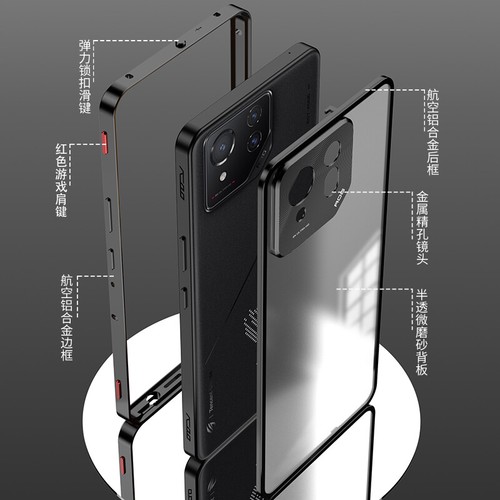 For ASUS ROG 8 8 Pro Hybrid Magnetic Metal Bumper Back Glass Cover Case - Picture 5 of 23